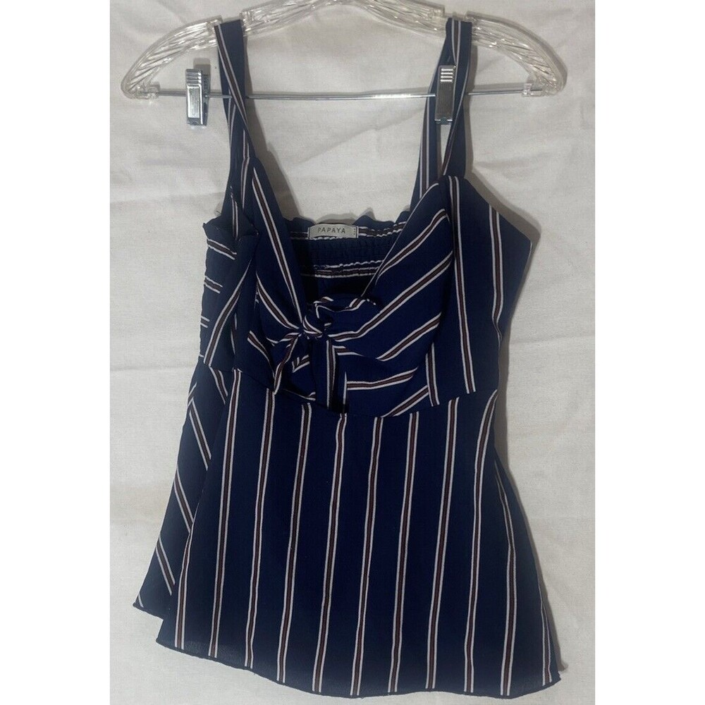 Papaya Blue Striped Tank Top Size Large